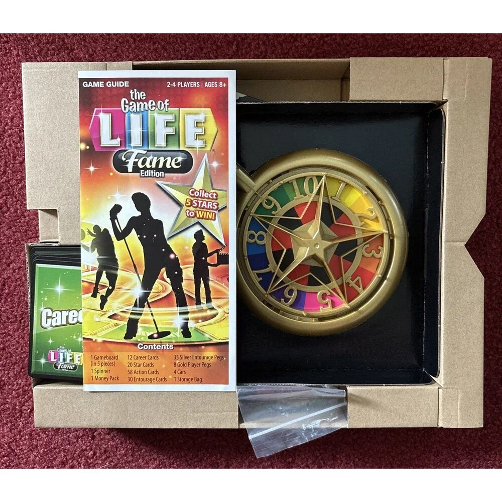 The Game of Life Board Game FAME Ed. Hasbro 2013 100% COMPLETE! MINT CONDITION!